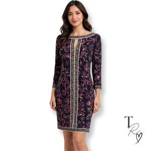 Maggy London x Stitch Fix Marnie Floral Knee Length Dress Paisley Black Size 6